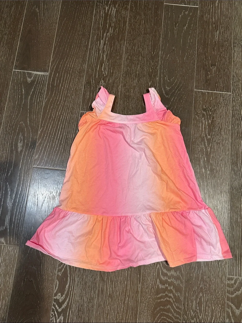 The Children's Place Pink & Orange Ombre Ruffle Tank Dress